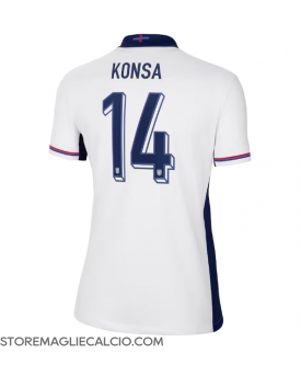 Inghilterra Ezri Konsa #14 Maglia Gara Casa Repliche Europei 2024 Donna